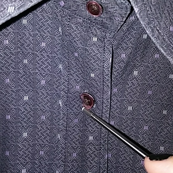 Faconnable Gray With Prints Casual Dress Shirt - Picture 7 of 8